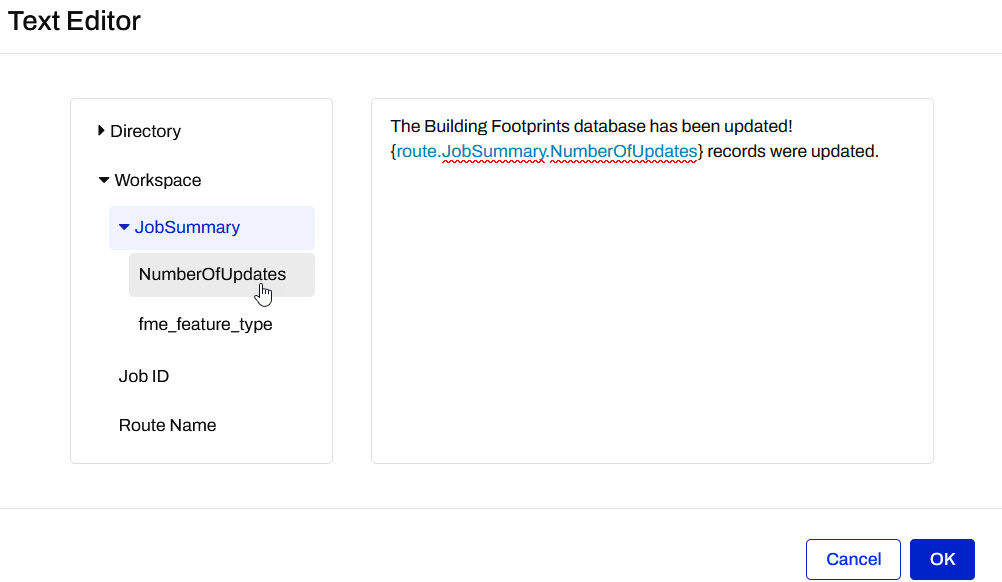 The Text Editor in Automations